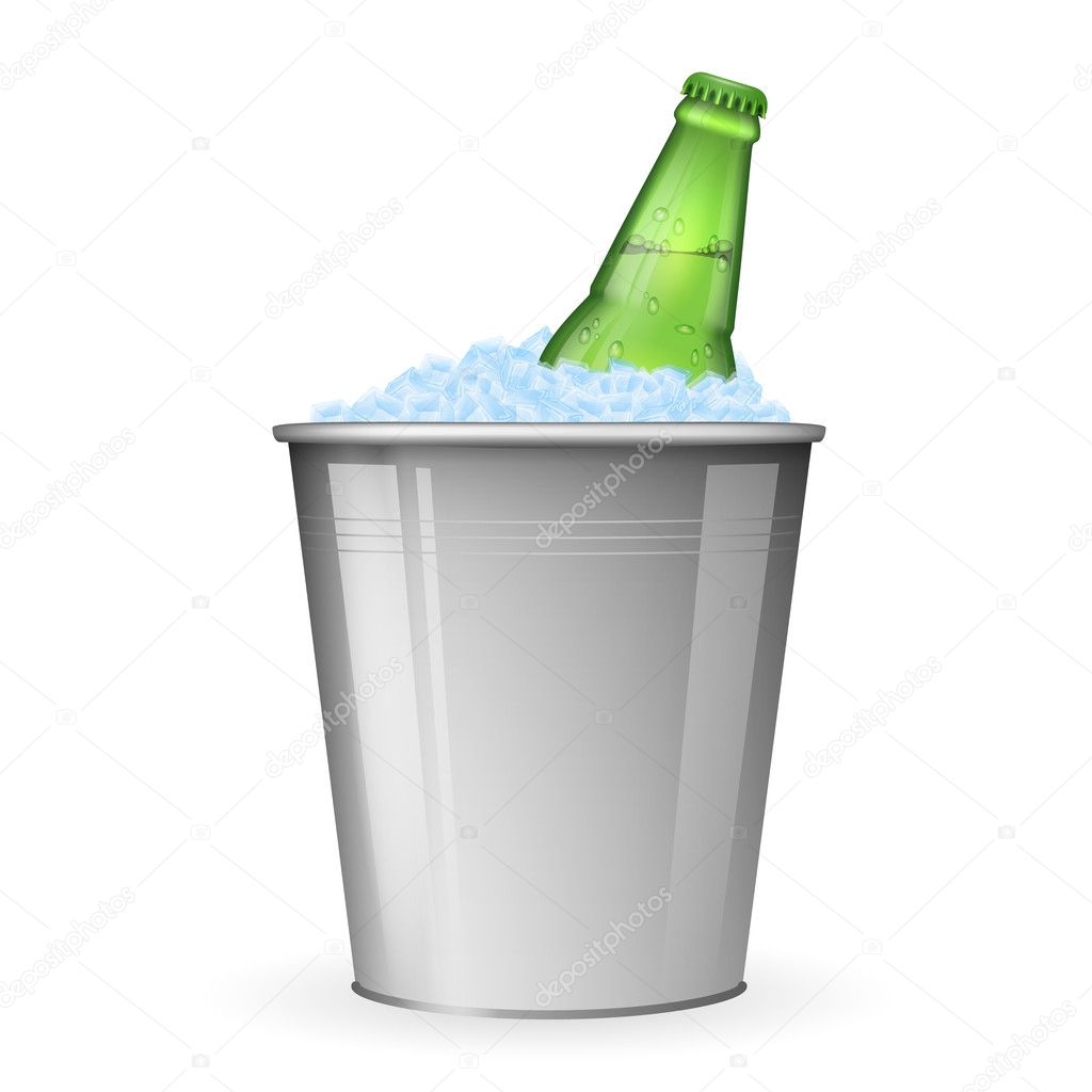 Download Beer With Ice In Metal Bucket Isolated On White Vector Stock Vector C Mssa 126422496 3D SVG Files Ideas | SVG, Paper Crafts, SVG File