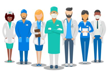 Medical team. Hospital staff vector illustration