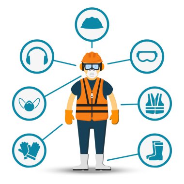 Worker health and safety vector illustration