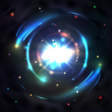 Blue glow light circle whirl vortex vector background