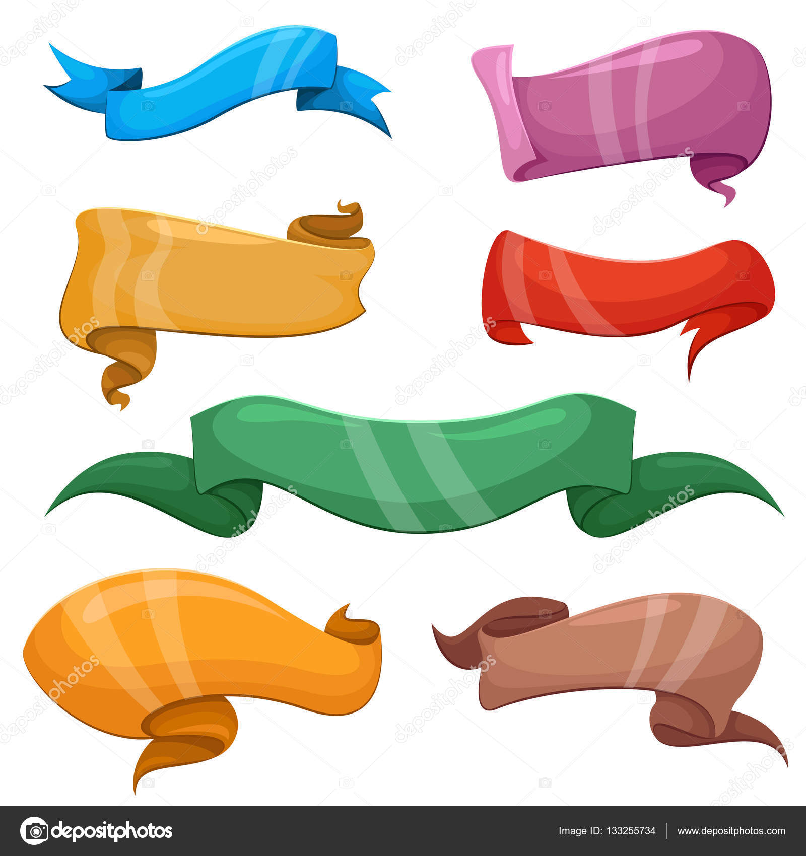 Cartoon banners and comic ribbons vector set Stock Vector Image by