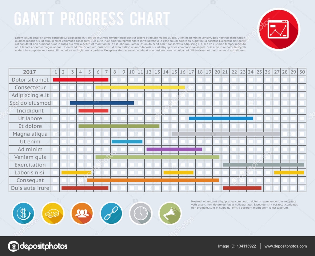 Diagrama de gantt en línea  Proyecto calendario gráfico o 