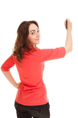 Kadın siyah kalemi ile 