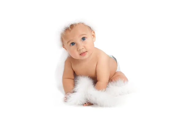 Baby girl on white background — Stock Photo, Image