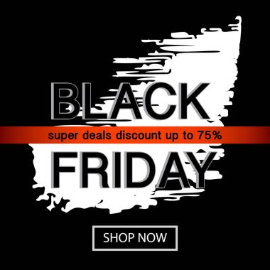Black Friday Satılık yazıt tasarım şablonu vektör Illustration. Siyah Cuma afiş. 