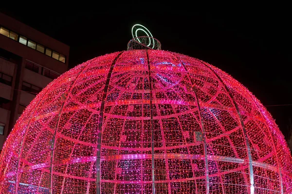 Karácsonyi világítás Vigóban, Galícia 2019 — Stock Fotó