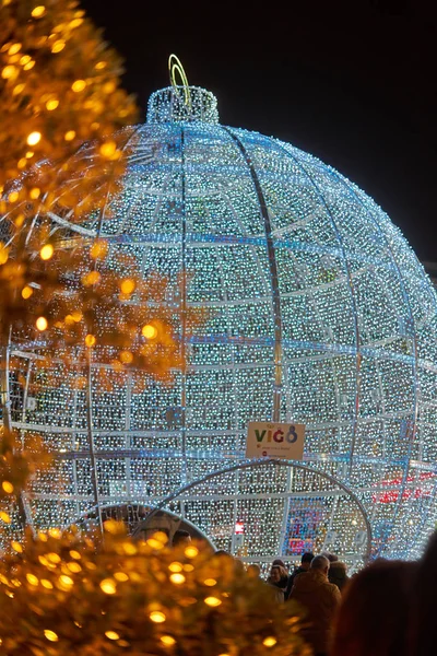 Vigo, İspanya 'da Noel ışıkları