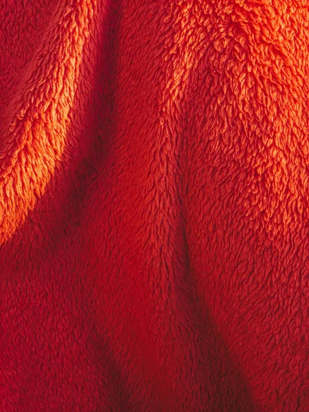 Texture Coperta Rossa Alla Luce Del Sole — Foto Stock