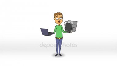 Animasyonlu karakter bir kişisel bilgisayar, Laptop, atar ve Tablet yakalar