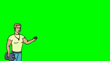 Animasyon karakter atlet ya da Koç ön planda anlamına gelir ve der ki, eğri dağılımı. 