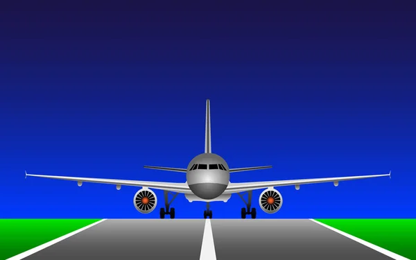 An airplane on the runway — Stock Vector