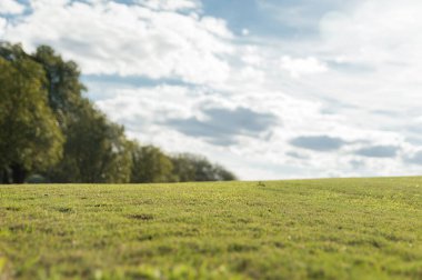 Cordoba Arjantin dağ sıraları ve ağaçlarıyla boş golf sahası manzarası