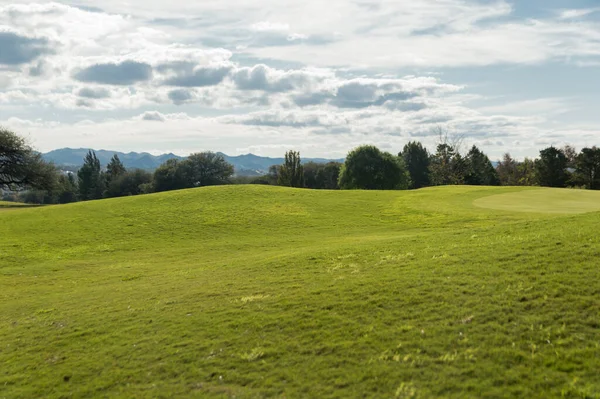 View Empty Golf Course Cordoba Argentina Mountain Ranges Trees — Stock Photo, Image