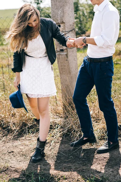 Lovely couple in garden — Stock Photo, Image