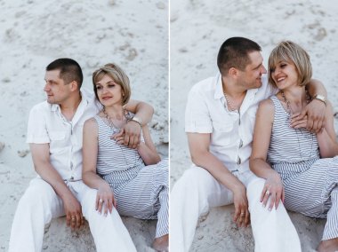 Kumlu yerlerde bir yolda Çift