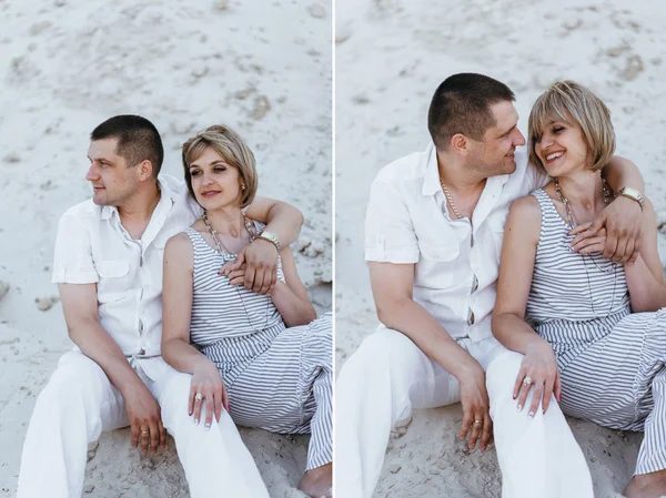 Kumlu yerlerde bir yolda Çift