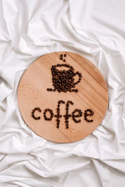 sign made of coffee beans