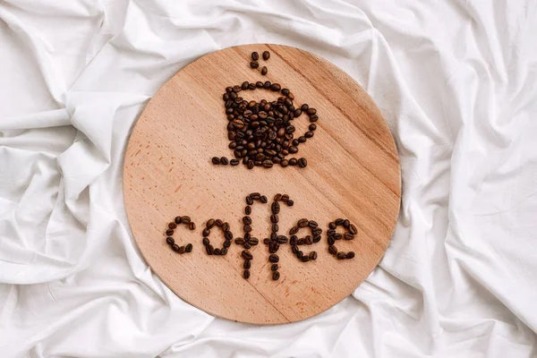 Sinal feito de grãos de café — Fotografia de Stock