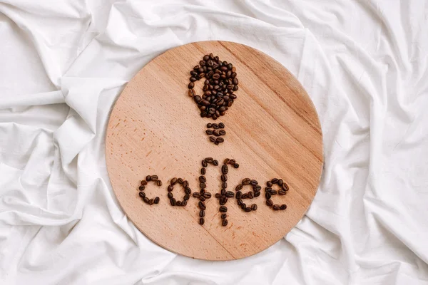 Sinal feito de grãos de café — Fotografia de Stock