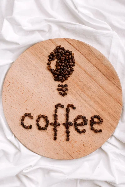 Señal hecha de granos de café — Foto de Stock