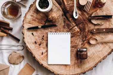 mutfak eşyaları, defter ve kalem