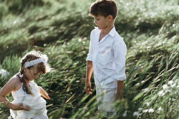 Brother and sister outdoor portrait — Stock Photo, Image