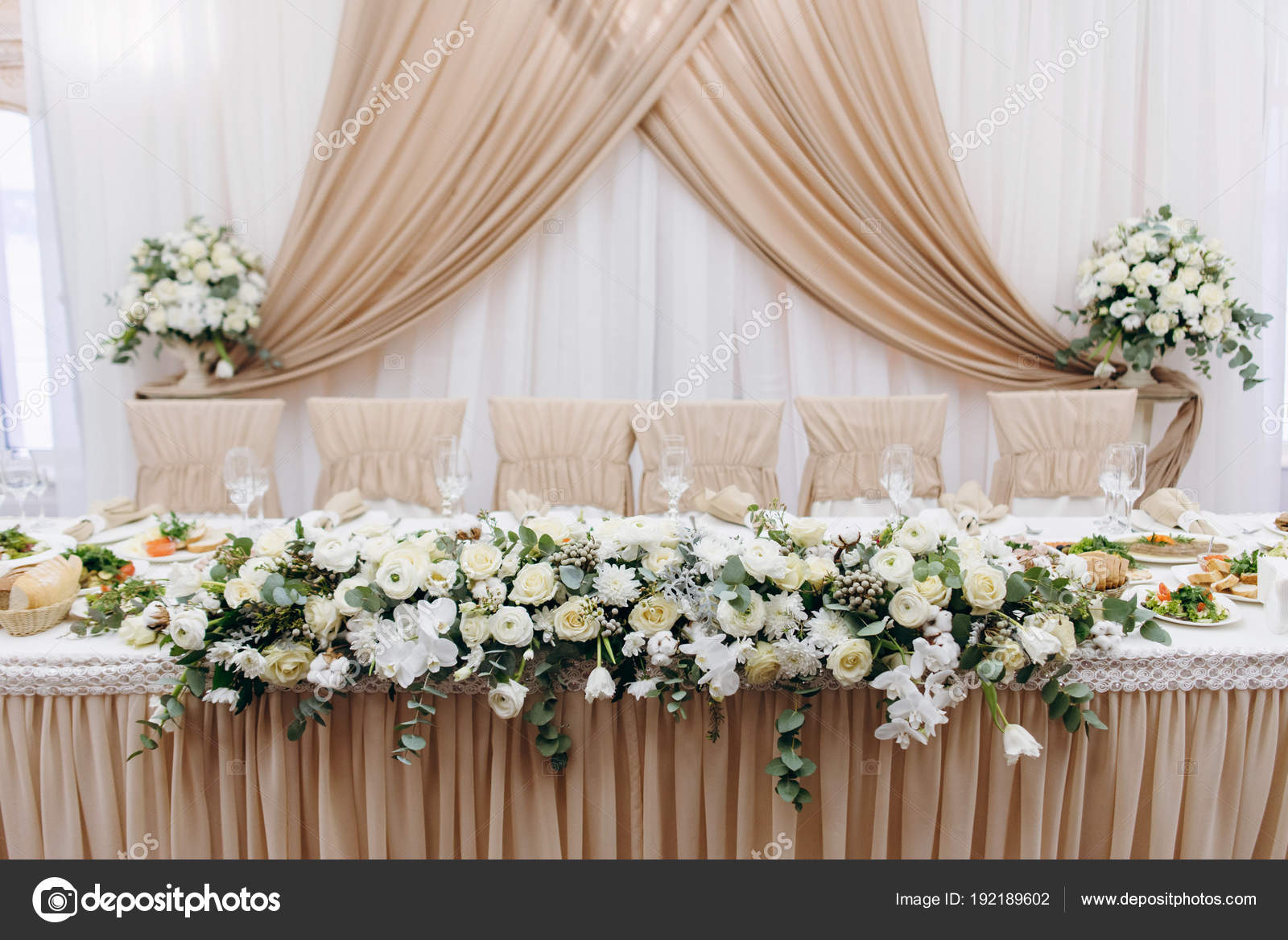 Pictures Chair Covers Wedding Table Festive Floral Decoration