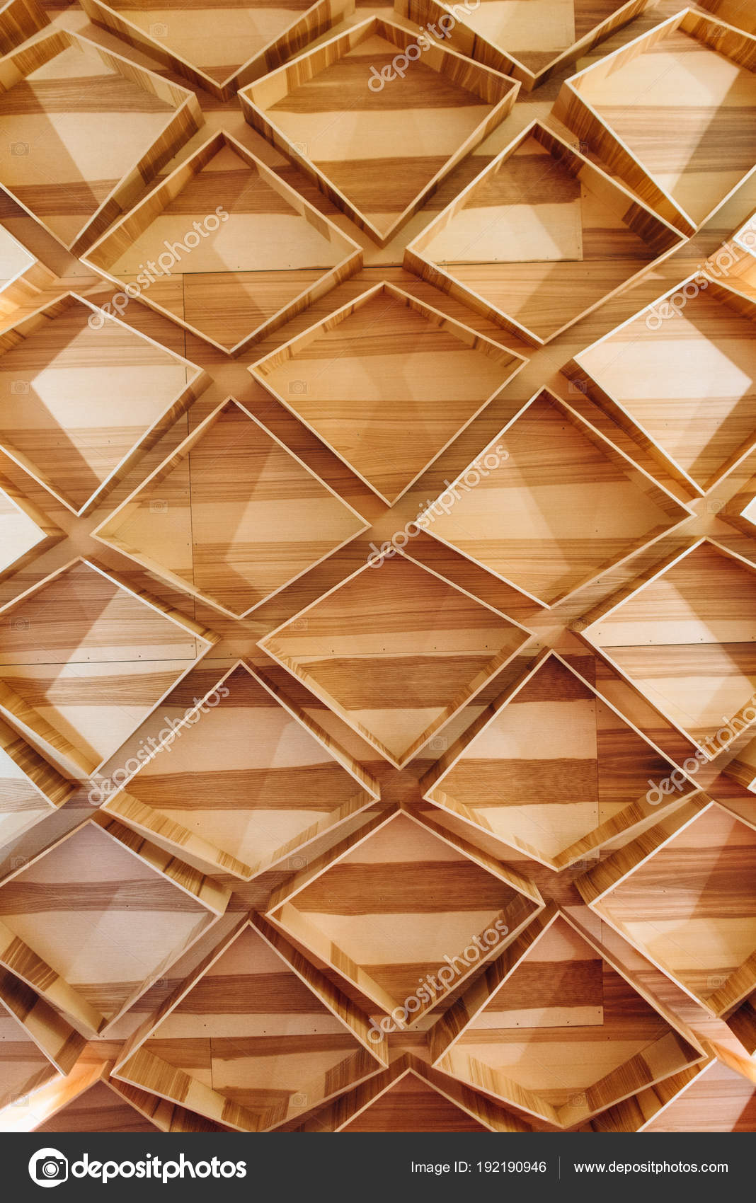 Vista Superior Del Techo Madera Decorado Con Rombos Bambú — Foto de