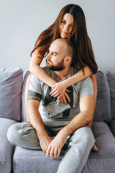 Gravidanza Giovane Coppia Attesa Bambino Meravigliosi Genitori Attesa Coccole Nel — Foto Stock