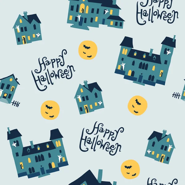 Şirin halloween vektör seamless modeli.