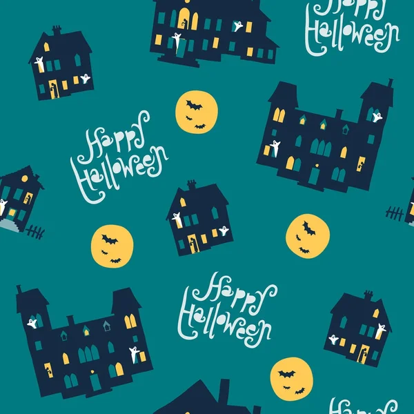 Şirin halloween vektör seamless modeli.