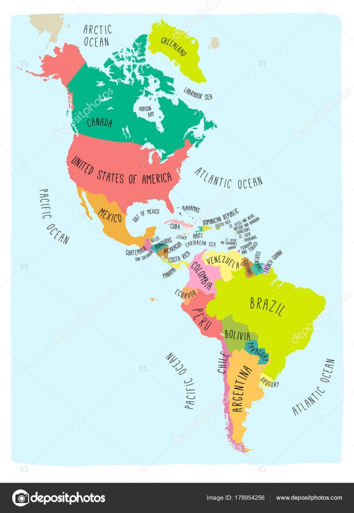 Mapa de Doodle del continente americano — Vector de stock © LaraFields