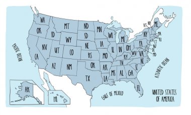 ABD harita illüstrasyon vektör