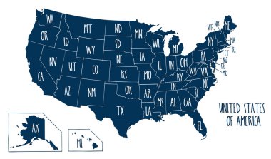 Vector illustration map of the USA clipart