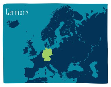 Avrupa 'da Almanya' nın renkli vektör haritası vurgulandı