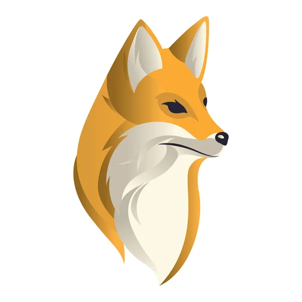 Kopf Der Fuchs Vektor Design Illustration — Stockvektor