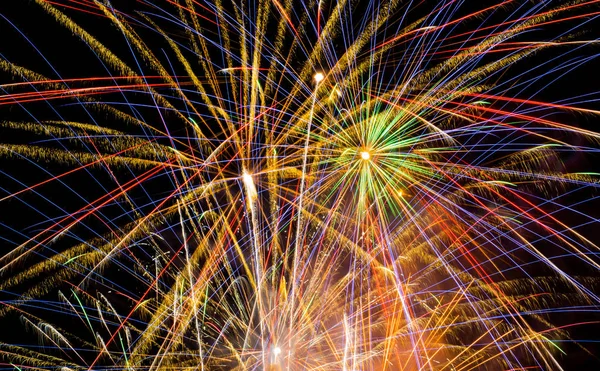 Red, Yellow, Green and Blue Fireworks