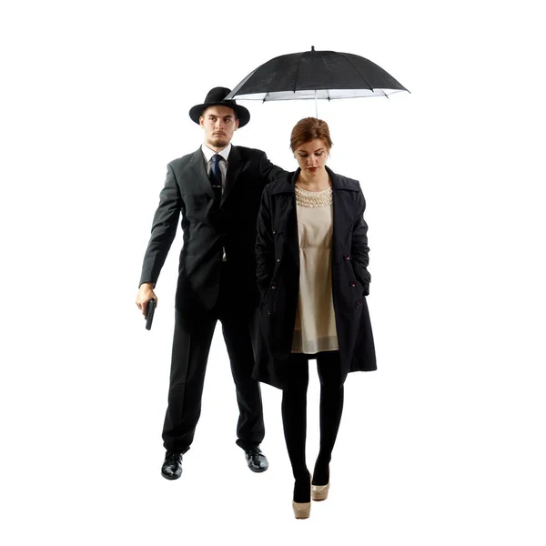 Lady with a bodyguard — Stock Photo, Image