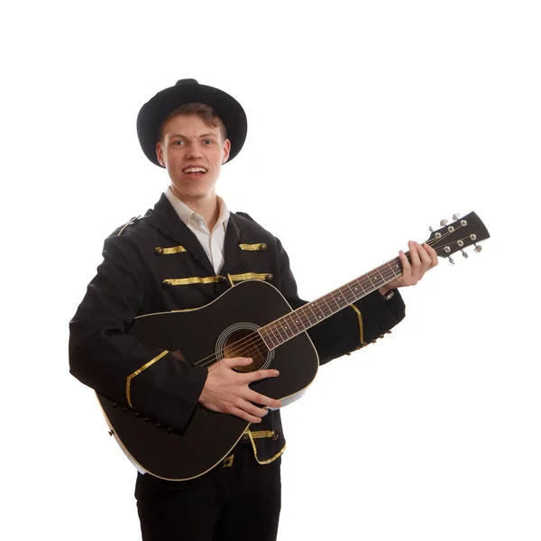 Homem com uma guitarra — Fotografia de Stock