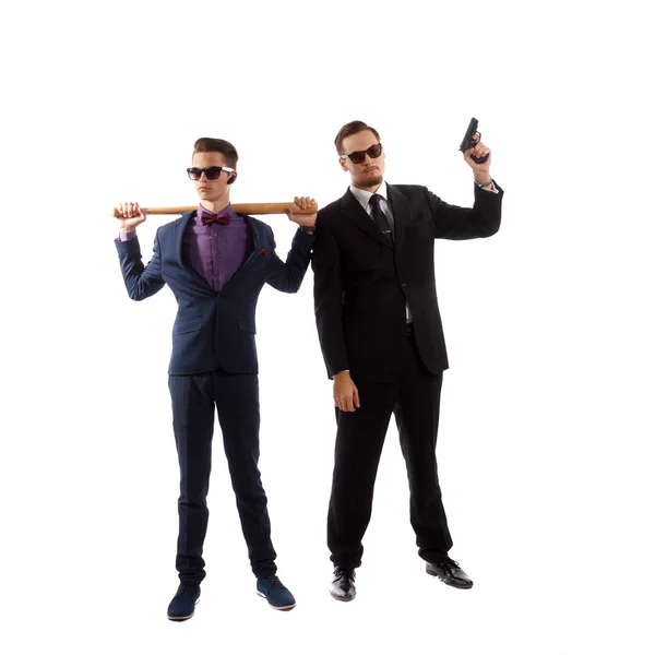 Twee gewapende zakenman — Stockfoto