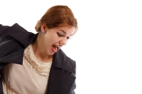 A lady screaming — Stock Photo, Image