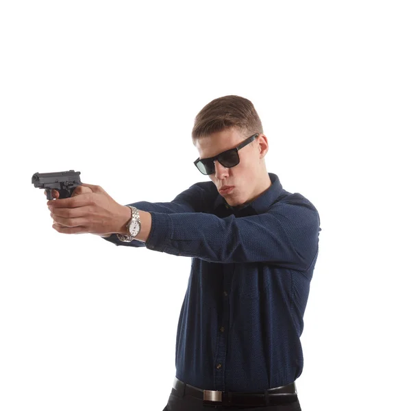 Mann mit Waffe — Stockfoto