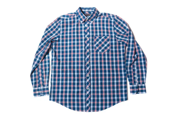 Blauw geruit casual shirt — Stockfoto