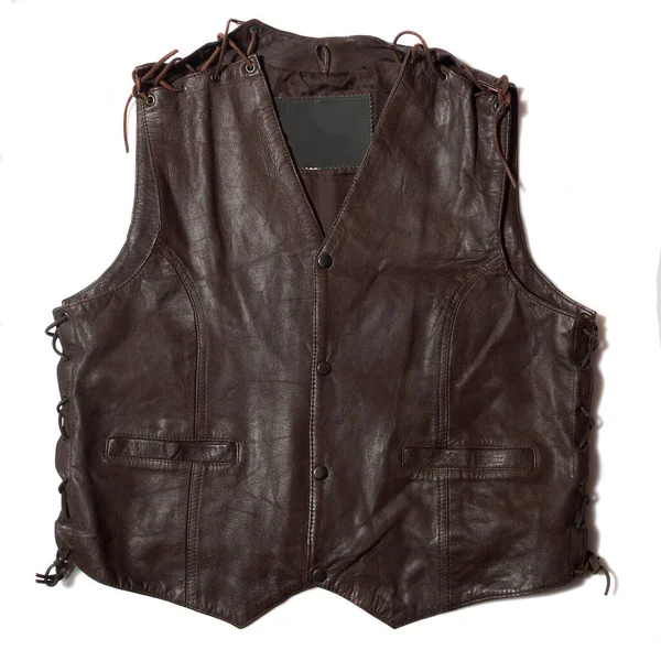 Bruin leren vest — Stockfoto