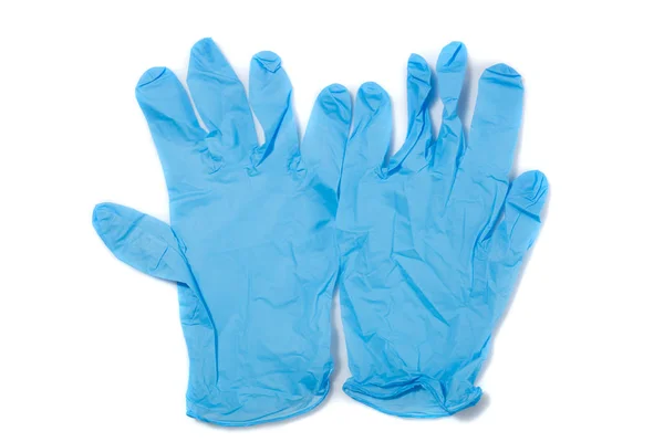 Blå medicinska handskar — Stockfoto