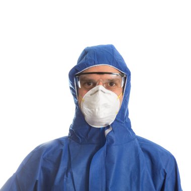 Koruyucu giysili doktor.