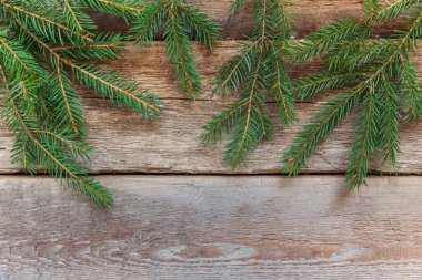 Eski köhne ahşap arka planda yeni yıl kompozisyonu