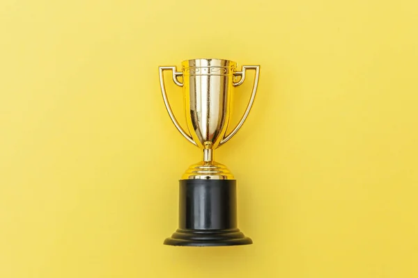 Simply Flat Lay Design Winner Champion Gold Trophy Cup Isolated — Stock Photo, Image