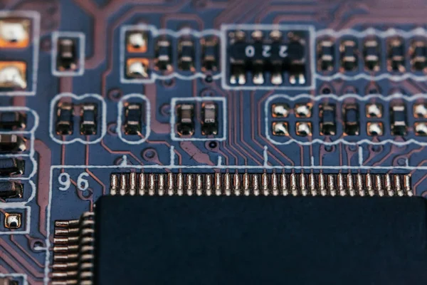 Reparação de placas de circuito. Hardware eletrônico tecnologia moderna. Placa-mãe digital chip de computador pessoal. Antecedentes técnicos. Processador de comunicação integrado. Componente de engenharia da informação — Fotografia de Stock