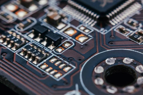 Reparação de placas de circuito. Hardware eletrônico tecnologia moderna. Placa-mãe digital chip de computador pessoal. Antecedentes técnicos. Processador de comunicação integrado. Componente de engenharia da informação — Fotografia de Stock